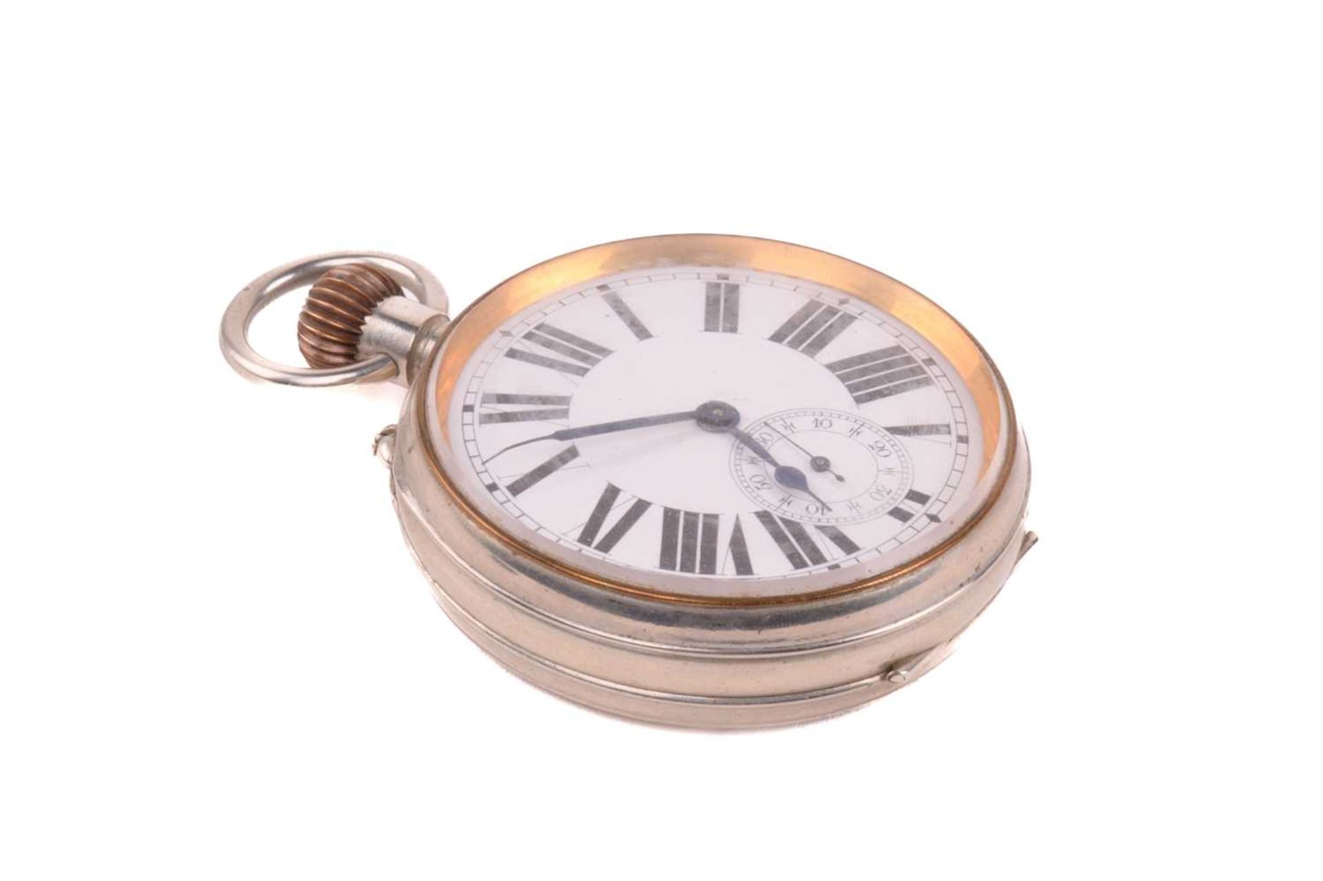 A Goliath pocket watch in a silver case and two further silver pocket watches. The Goliath pocket - Image 7 of 11