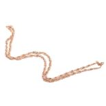 A 9ct yellow gold fancy link chain, completed with a lobster clasp, London import marks 1990,