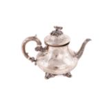 A Victorian Rococo style silver teapot, by Edward & John Barnard, London 1854, of baluster form,