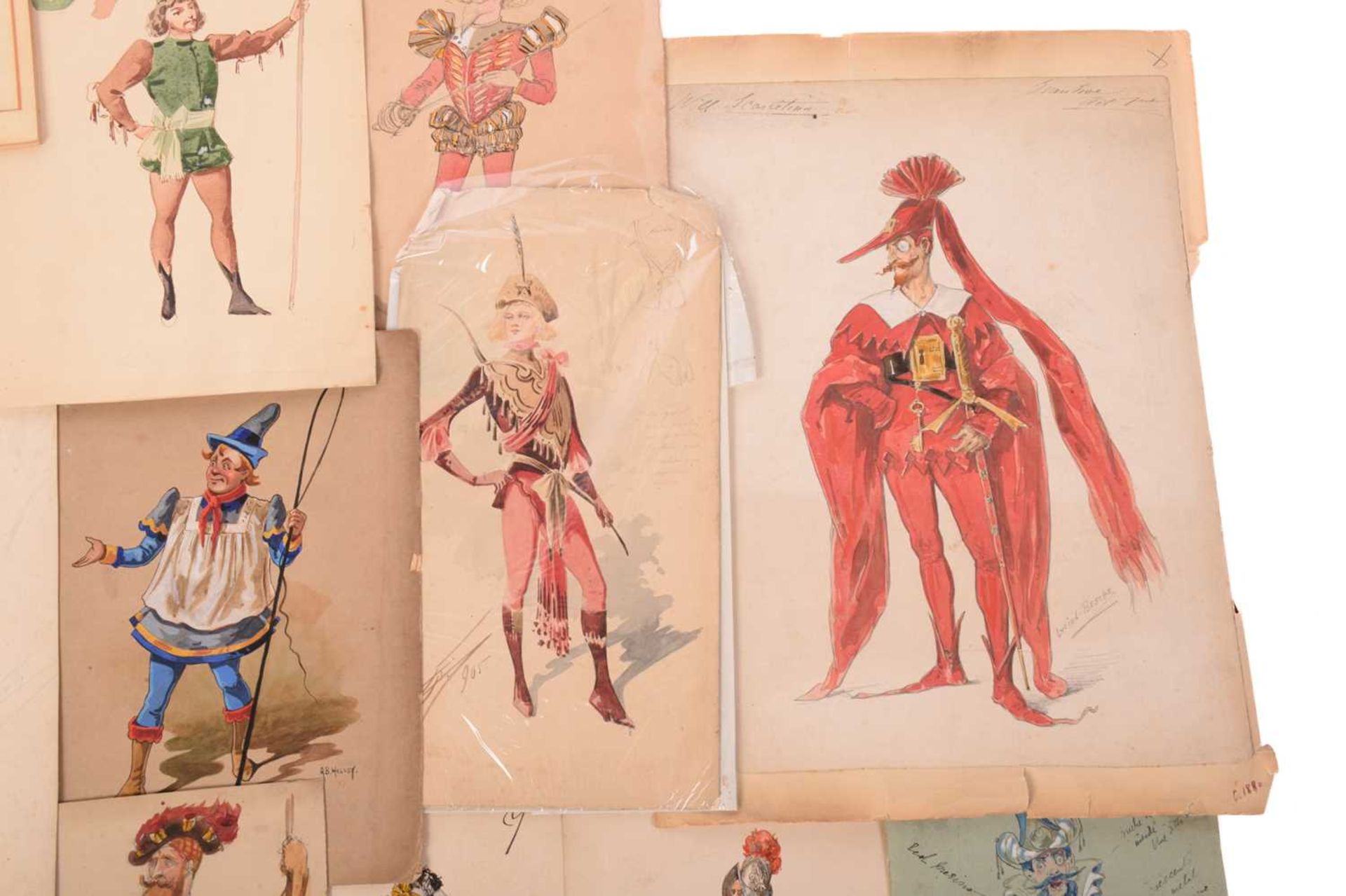 A good collection of original theatrical costume designs, 19th century and later, to include - Image 3 of 7