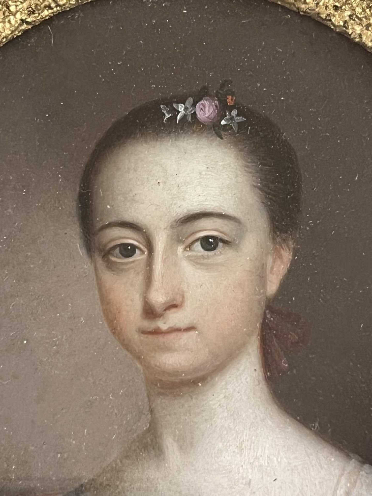 18th-century school, an oval portrait miniature of a lady, oil on copper, the sitter named verso - Image 12 of 14