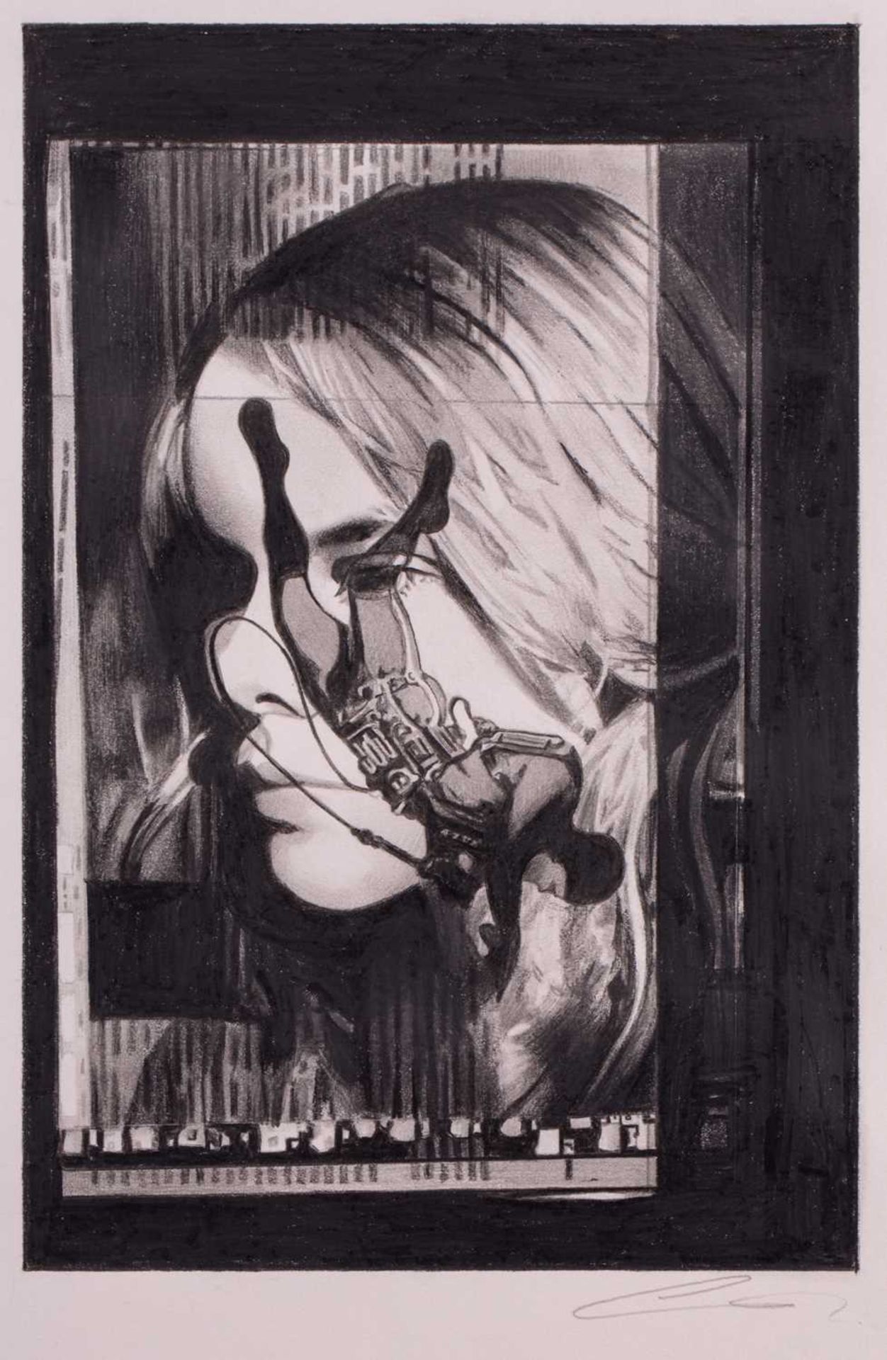 Simon Henwood (b.1965), untitled - Lady's face and superhero, 2011, signed, pencil on paper, 20 x - Image 4 of 14