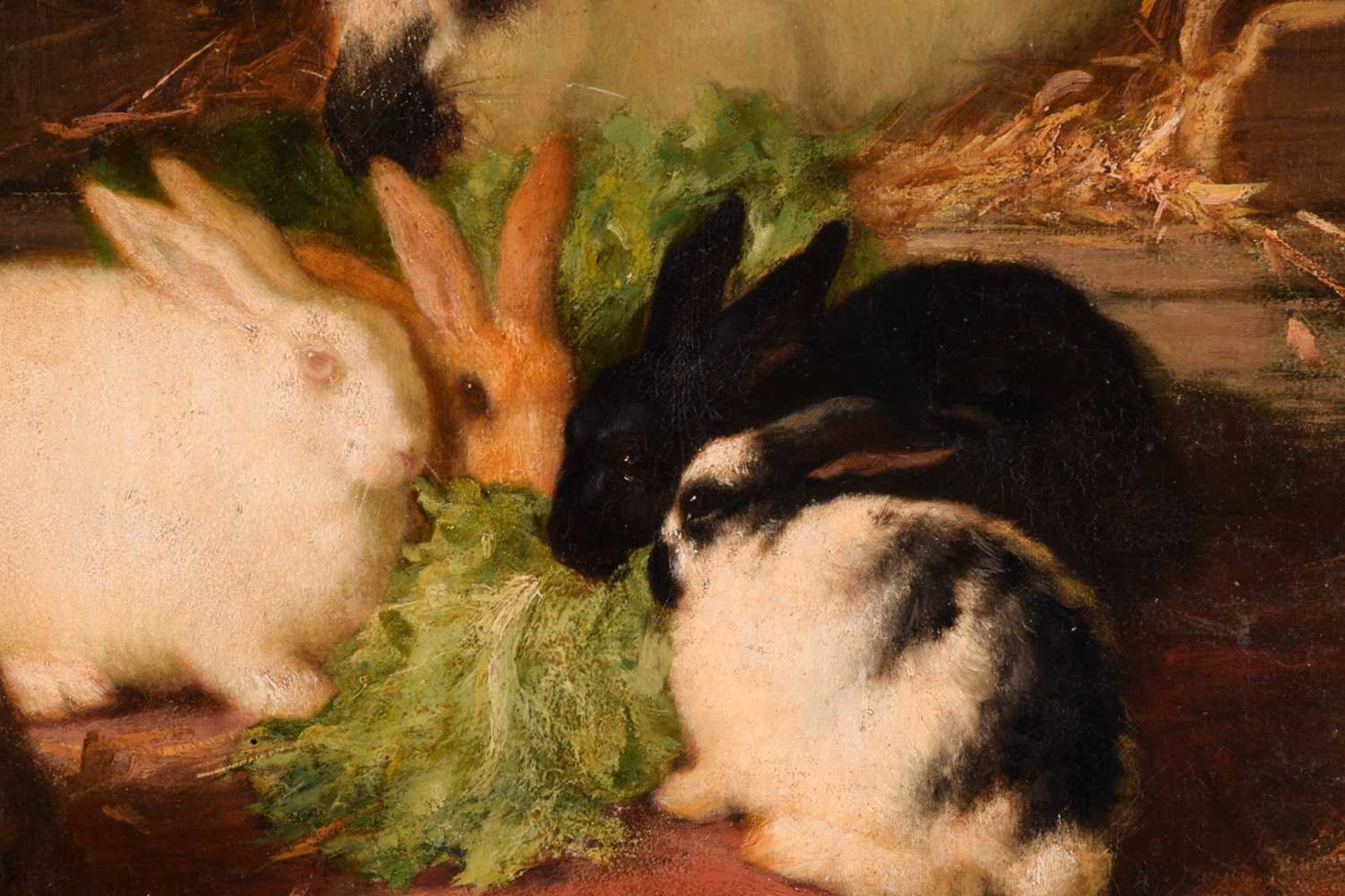 Thomas William Earl (fl.1836-1885), Family of Rabbits, signed, oil on canvas, 49 x 50.5 cm, - Image 9 of 9