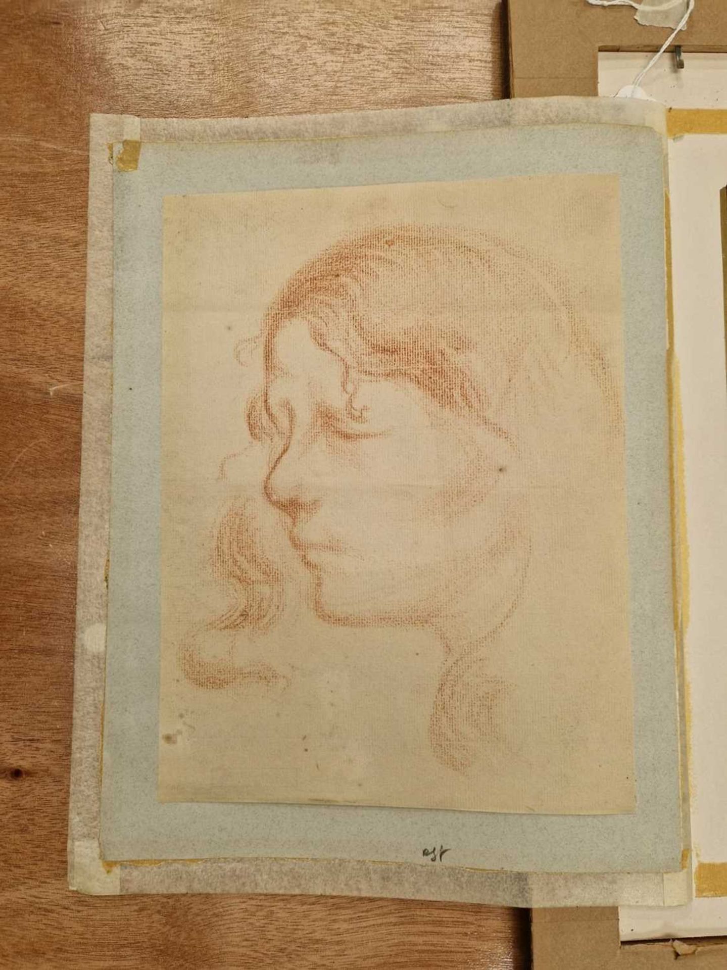 Eugene Carriere (1849 - 1906), Study of a girl, red chalk on laid paper, ink stamp verso, 28.5 x - Image 12 of 12
