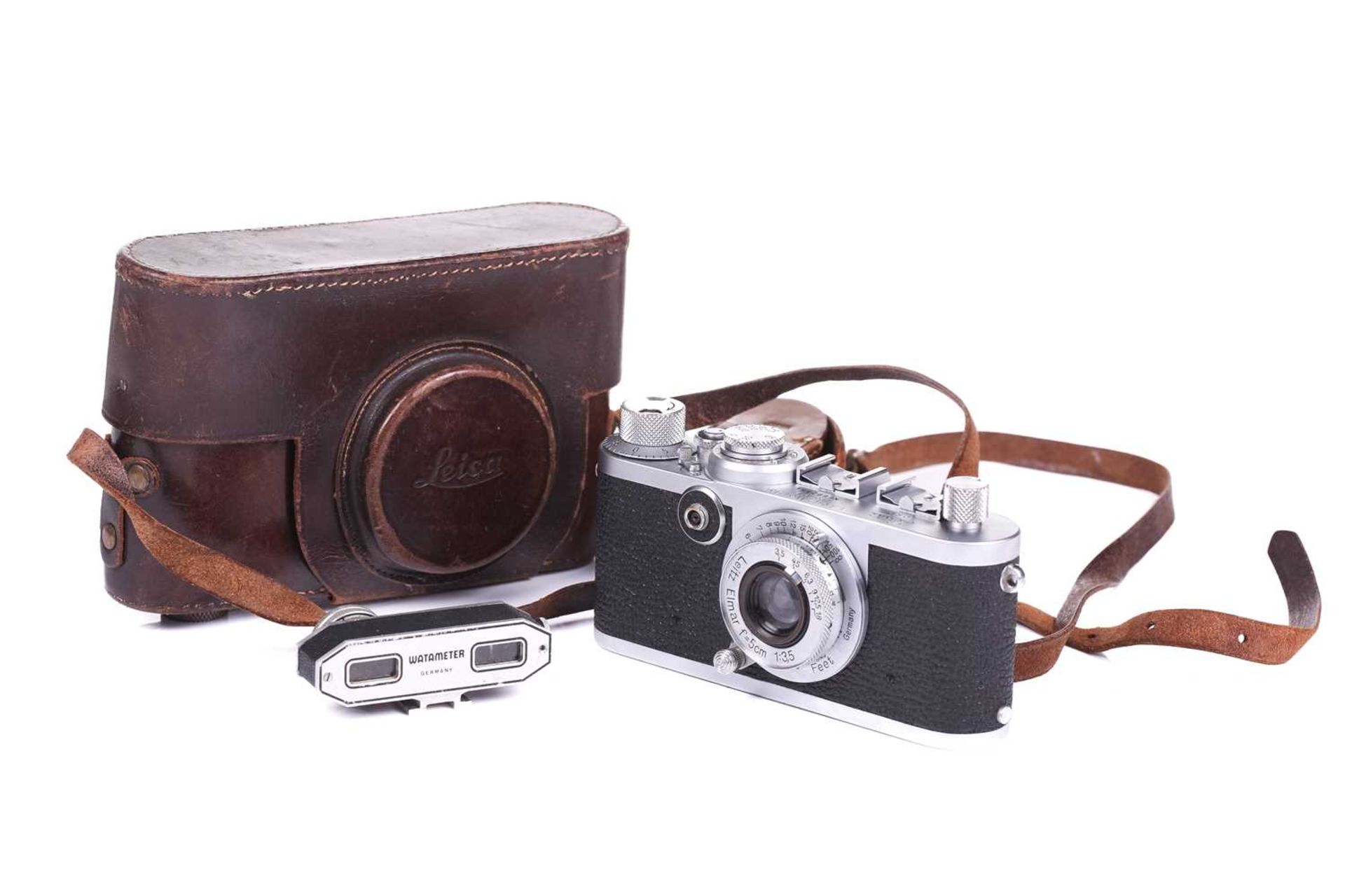 A Leica model If 35mm camera, serial number 682554, (1955 Red Dial), with two accessory shoes, Leitz