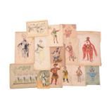 A good collection of original theatrical costume designs, 19th century and later, to include