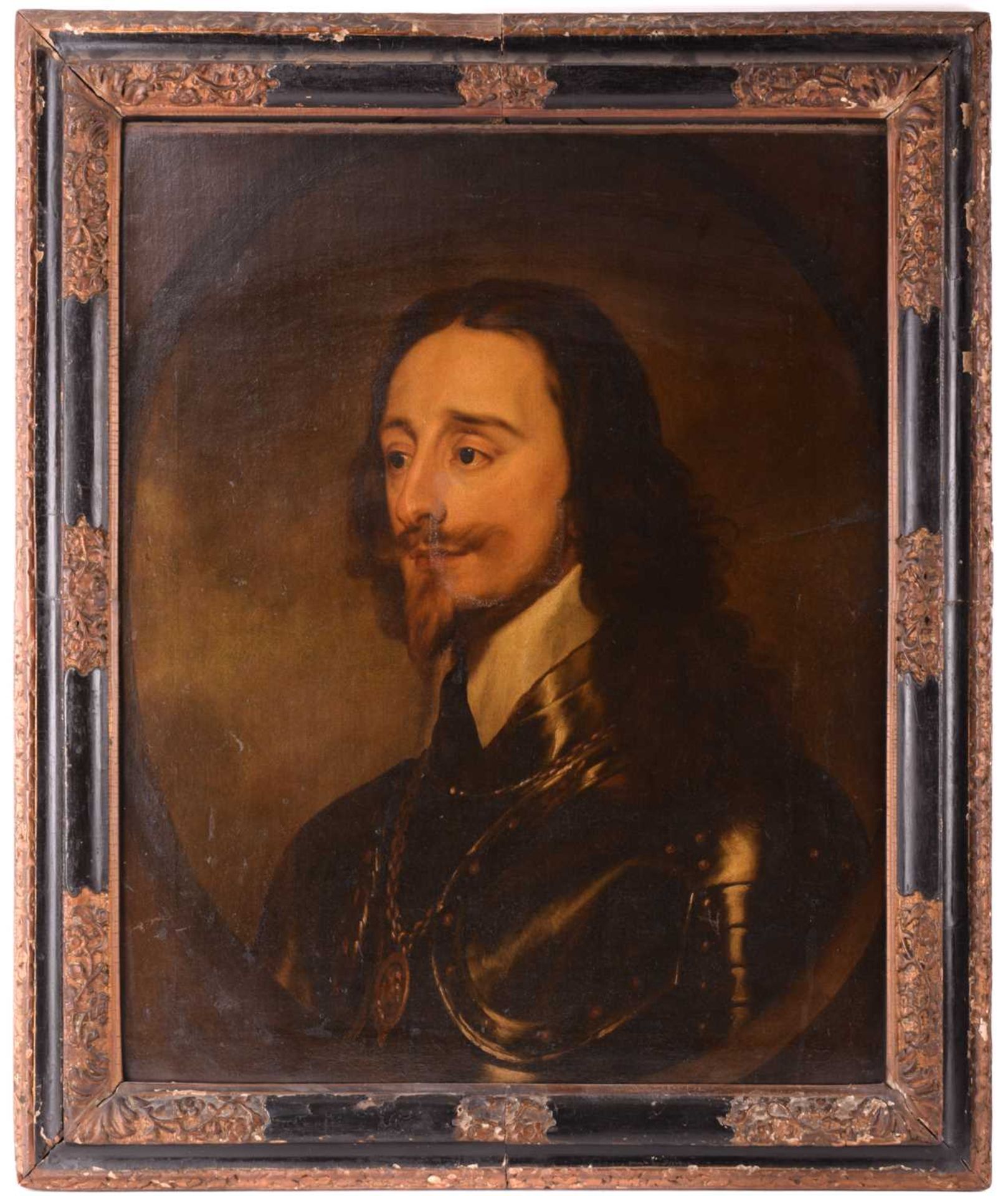 After Sir Anthony van Dyck, bust-length portrait of King Charles I, oil on canvas, 68 x 56 cm, in an - Image 2 of 12