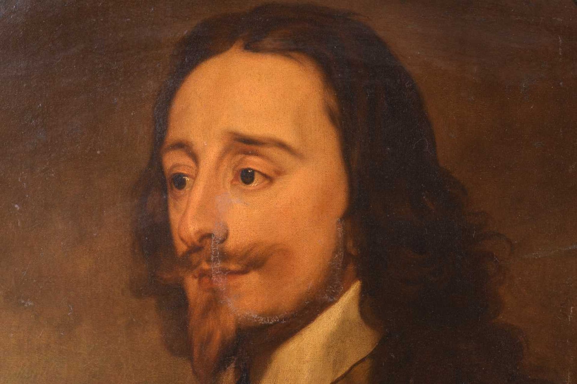 After Sir Anthony van Dyck, bust-length portrait of King Charles I, oil on canvas, 68 x 56 cm, in an - Image 3 of 12