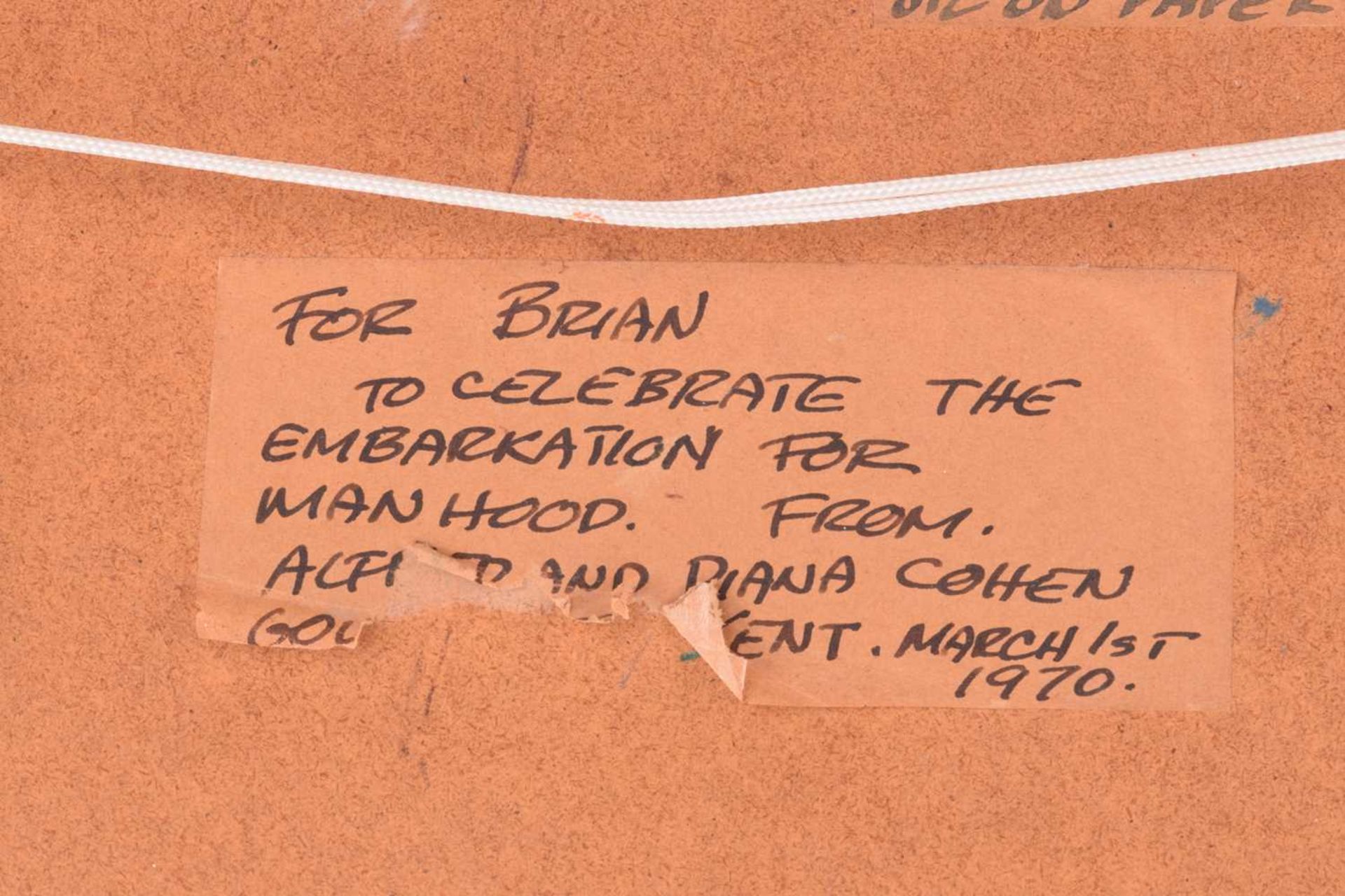 Alfred Cohen (1920 - 2001), Ryde Pier (1967), signed, labelled verso - 'For Brian to celebrate - Image 6 of 8