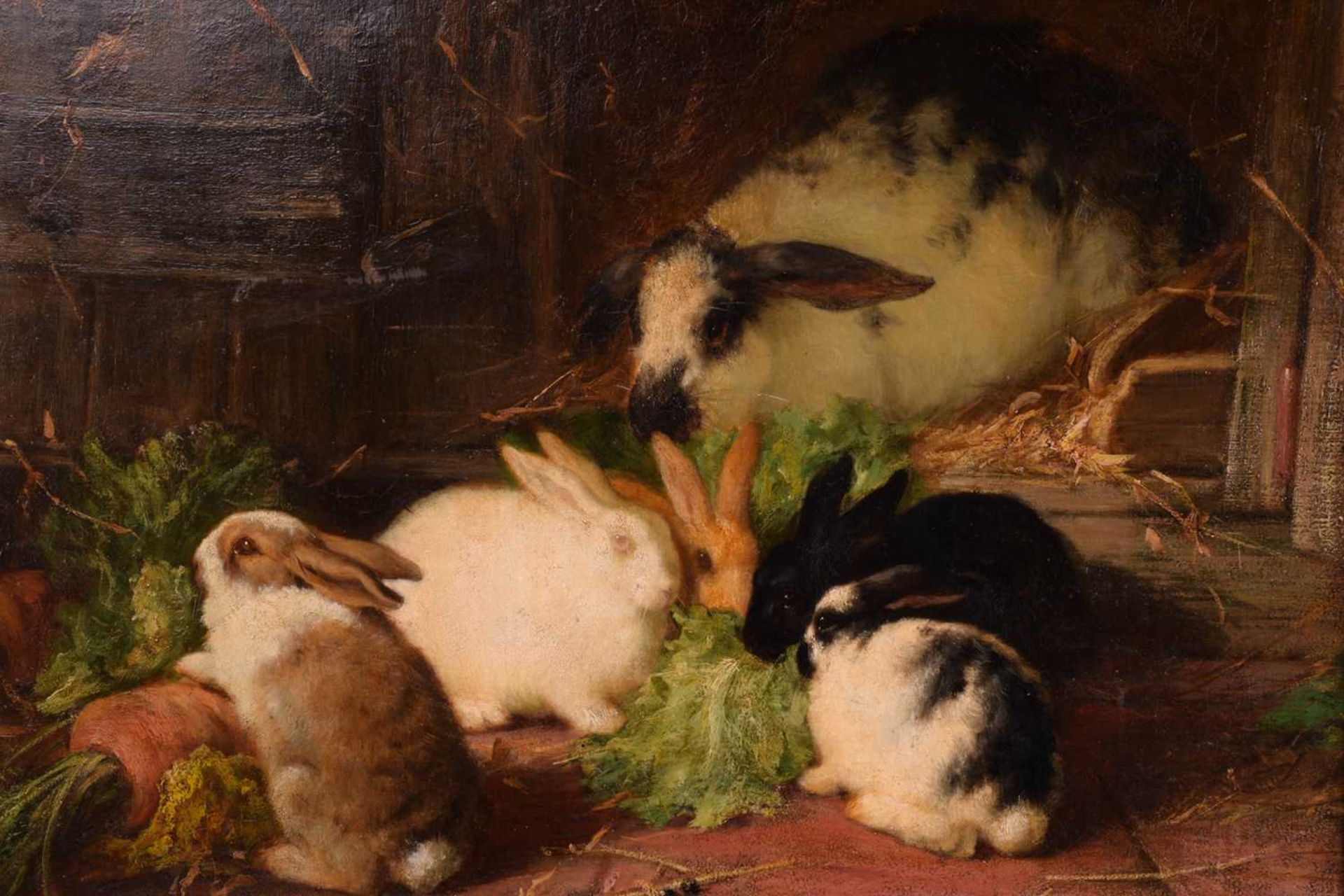 Thomas William Earl (fl.1836-1885), Family of Rabbits, signed, oil on canvas, 49 x 50.5 cm, - Image 3 of 9