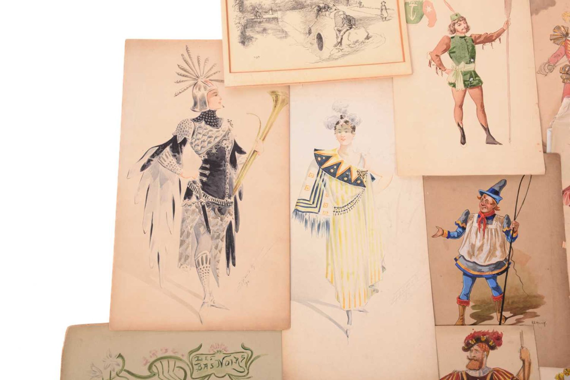 A good collection of original theatrical costume designs, 19th century and later, to include - Image 6 of 7