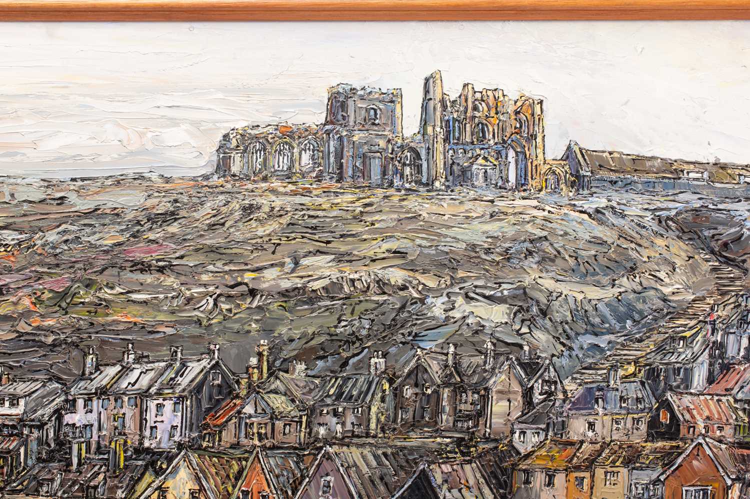 Robert William Hill (1932 - 1990), Panorama of Whitby and the Abbey, signed, oil on board, 75 x - Image 5 of 22