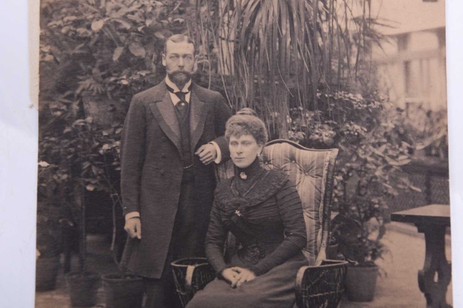George V and Mary of Teck (later Queen Mary), a black and white photograph, signed by both and dated - Image 3 of 4