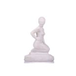 A 20th-century marble figure of a kneeling female nude, signed 'Zannini', on a naturalistic oval