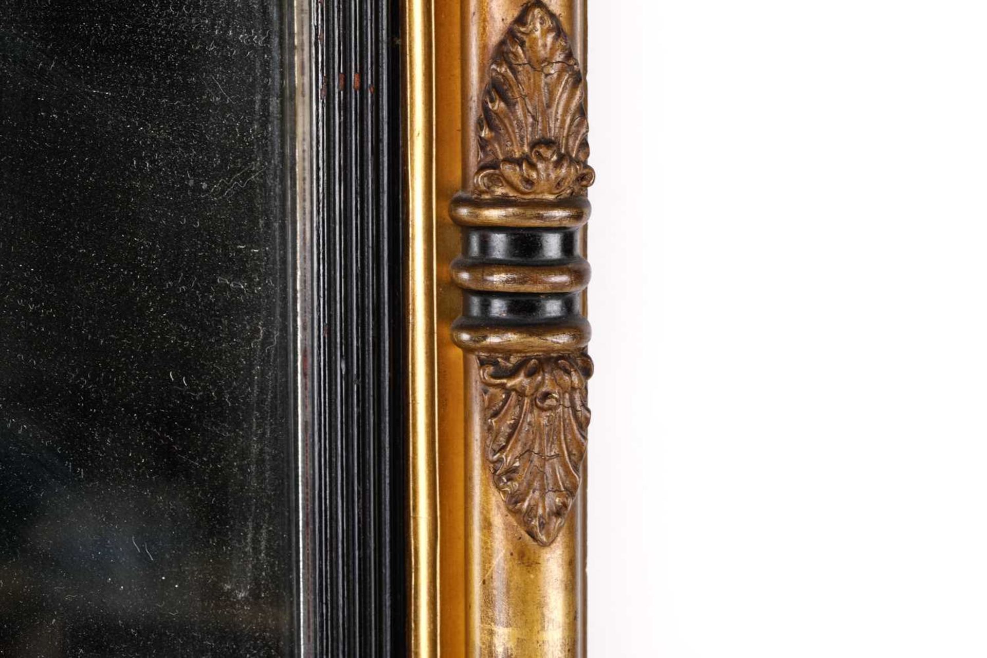 A Regency carved wood and gilt gesso pier glass, the inverted breakfront frame with sphere set - Image 3 of 9