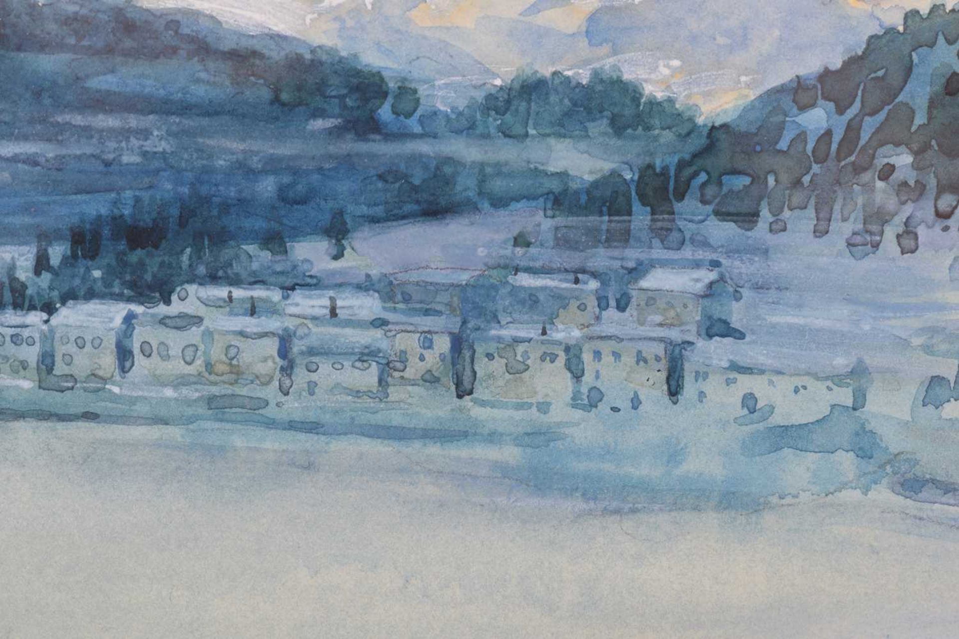 Hercules Brabazon Brabazon (1821 - 1906) French, St Moritz at Dawn, watercolour and white on - Image 5 of 8