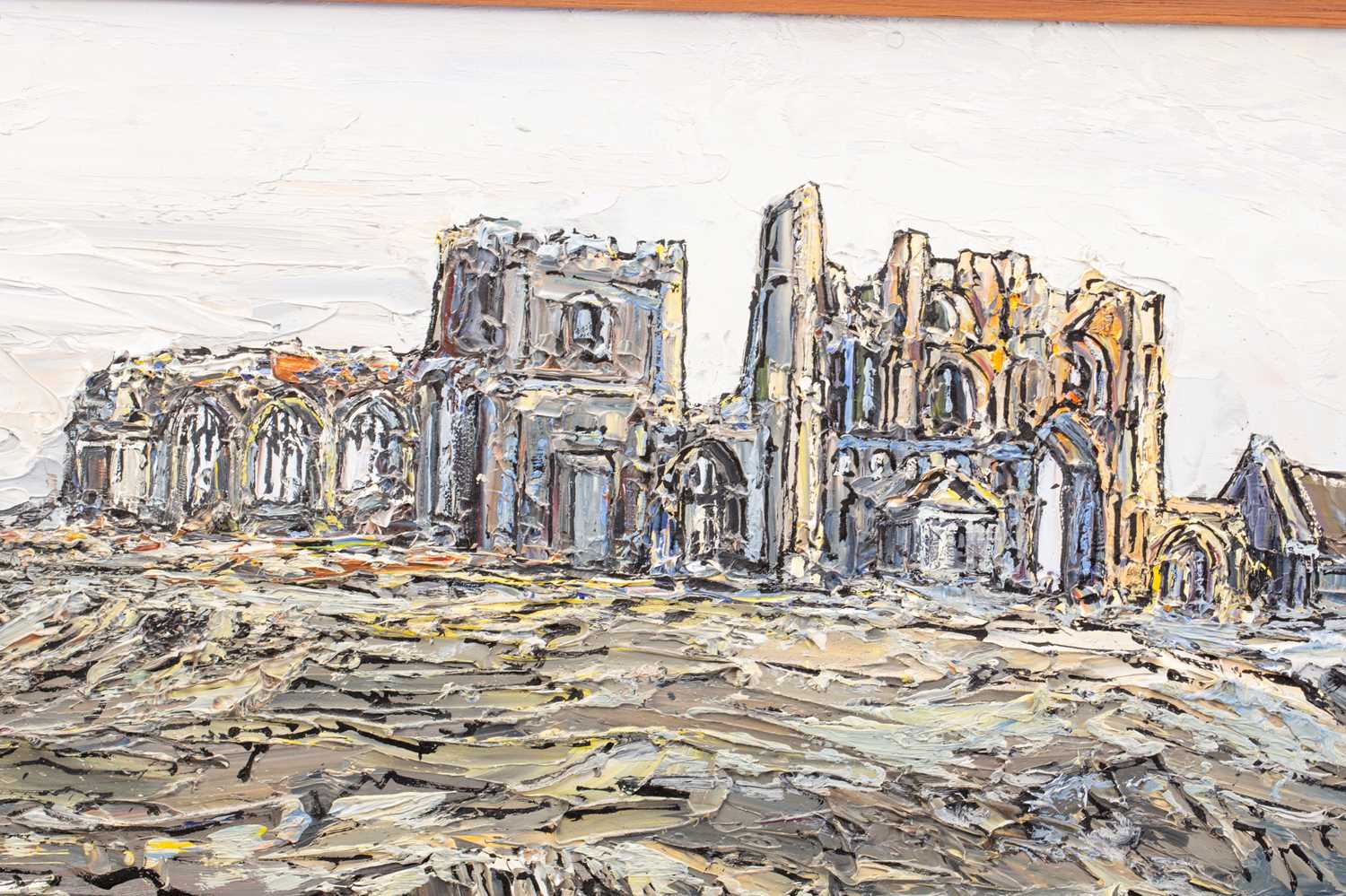 Robert William Hill (1932 - 1990), Panorama of Whitby and the Abbey, signed, oil on board, 75 x - Image 6 of 22