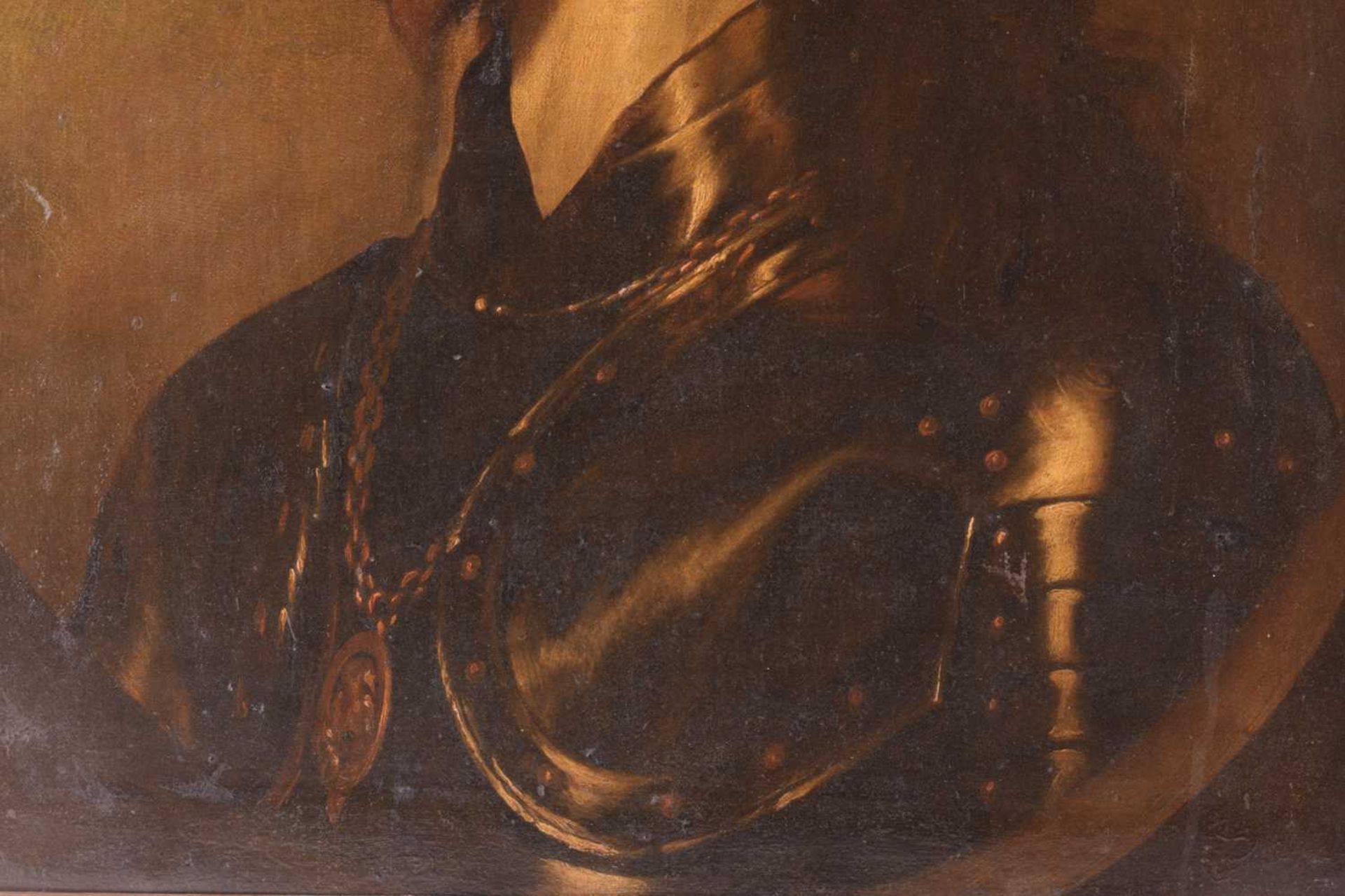 After Sir Anthony van Dyck, bust-length portrait of King Charles I, oil on canvas, 68 x 56 cm, in an - Image 5 of 12