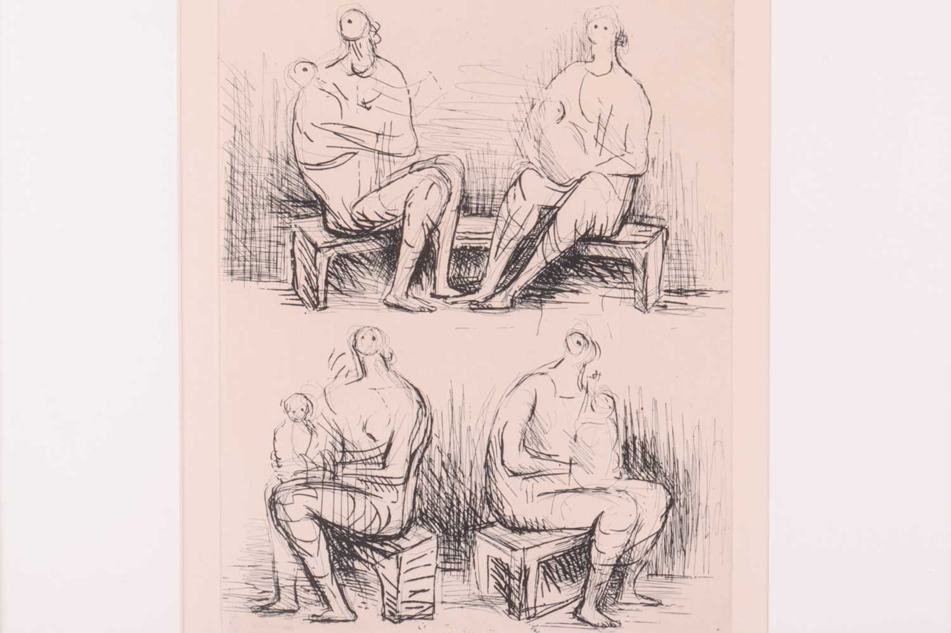 Henry Moore (1898 - 1986), Four Mothers, signed and numbered 5/100 in pencil, etching, plate 30 x 23 - Image 3 of 12