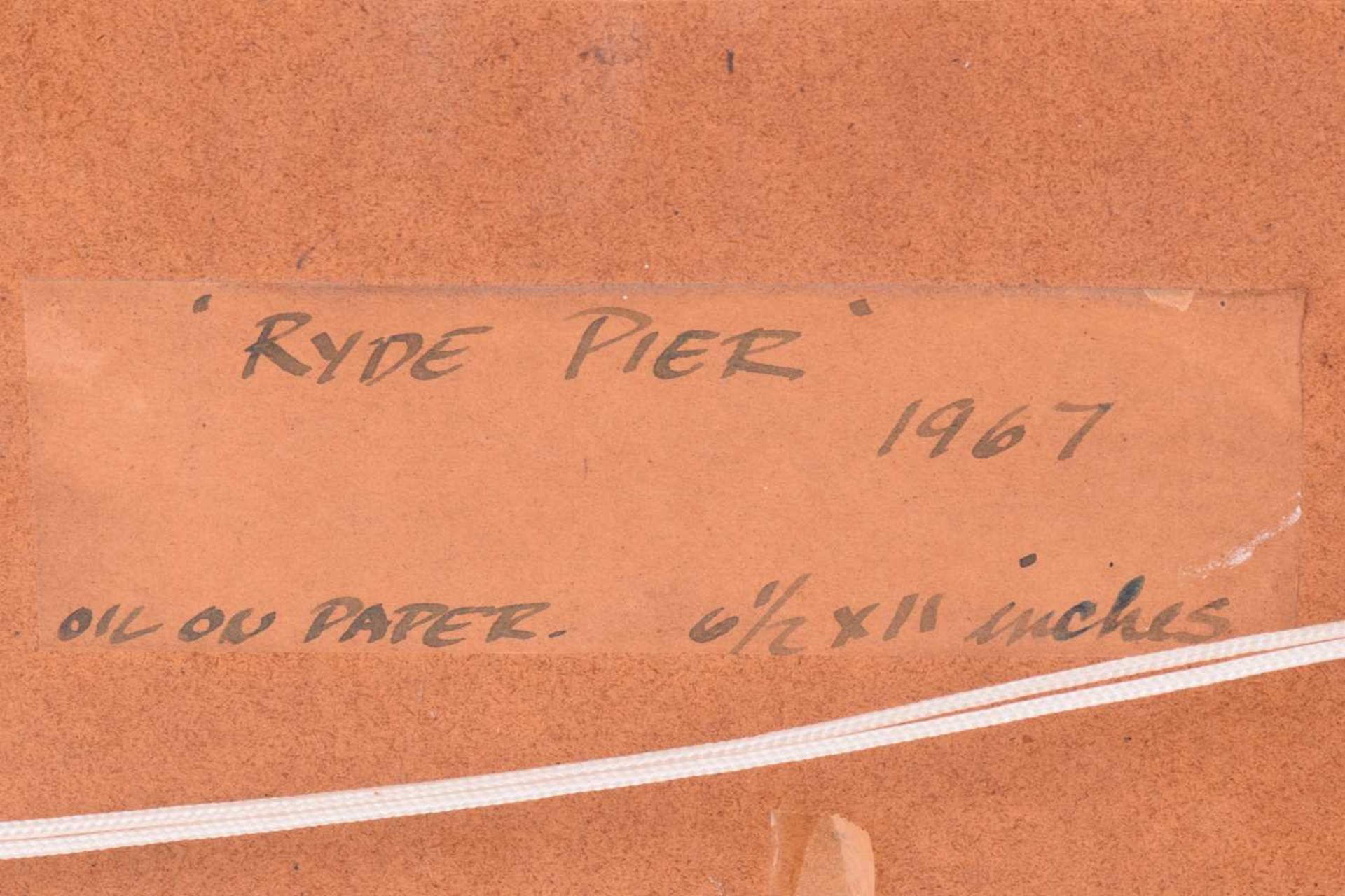 Alfred Cohen (1920 - 2001), Ryde Pier (1967), signed, labelled verso - 'For Brian to celebrate - Image 7 of 8