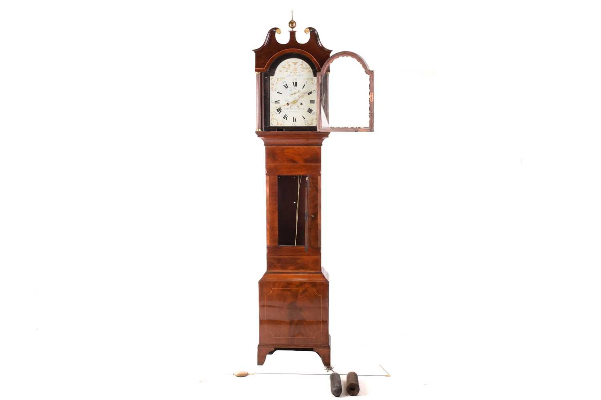 Jacob Cohan (Cohen) Swansea; an unusual documented George III mahogany longcase clock, the broken - Image 2 of 11