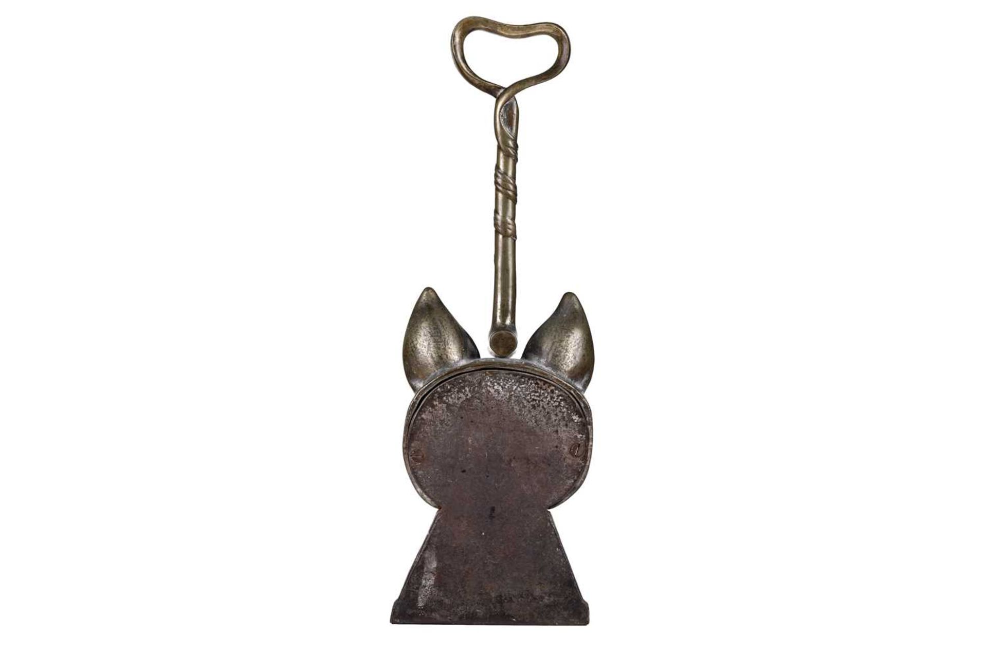 A Victorian Fox hunting-themed cast iron and gilt brass door porter, in the form of a riding crop, - Image 5 of 6