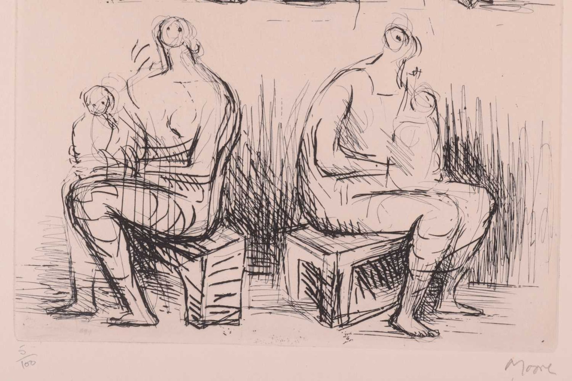 Henry Moore (1898 - 1986), Four Mothers, signed and numbered 5/100 in pencil, etching, plate 30 x 23 - Image 5 of 12