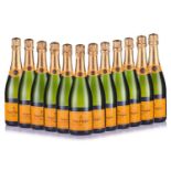 Twelve bottles of Veuve Clicquot Brut Champagne, all in original carton,Qty: 12