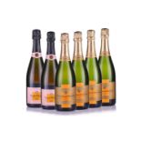 Four bottles of 2008 Vintage Veuve Clicquot Champagne, together with two bottles of Veuve Clicquot