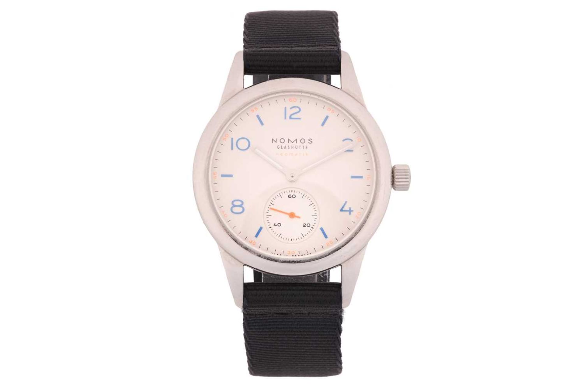 A Nomos Club 1056 Neomatik Automatic watch, featuring a German-made automatic movement in a steel