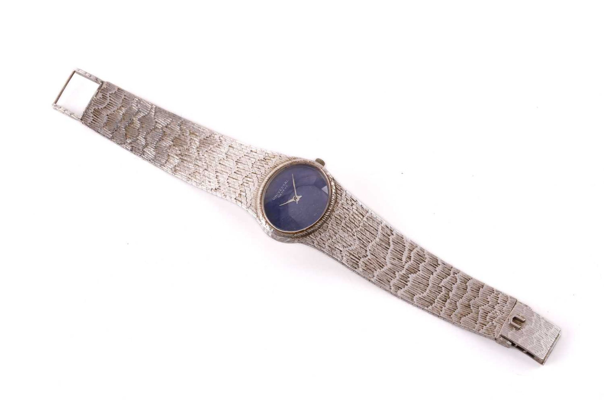 A Universal Geneve lapis lazuli dial dress watch, featuring a Swiss-made quartz movement in a - Image 7 of 7
