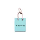 Tiffany & Co. - a shopping bag charm with Tiffany Blue enamel finish, signed and marked 'AG 925