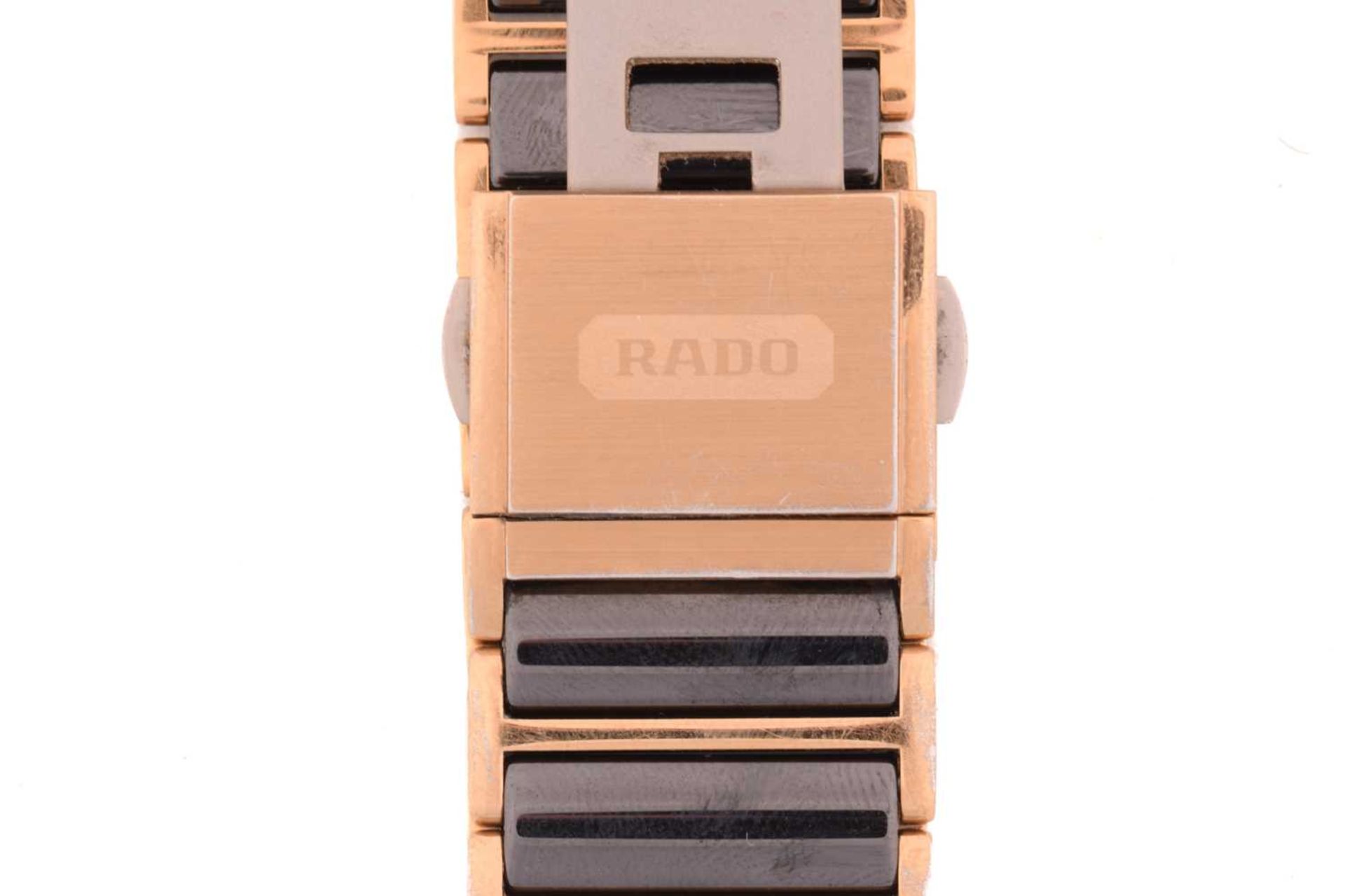 A Rado Jubile Diastar bi-colour diamond ladies wristwatch ref. 160.0338.3, the black dial having - Image 6 of 9