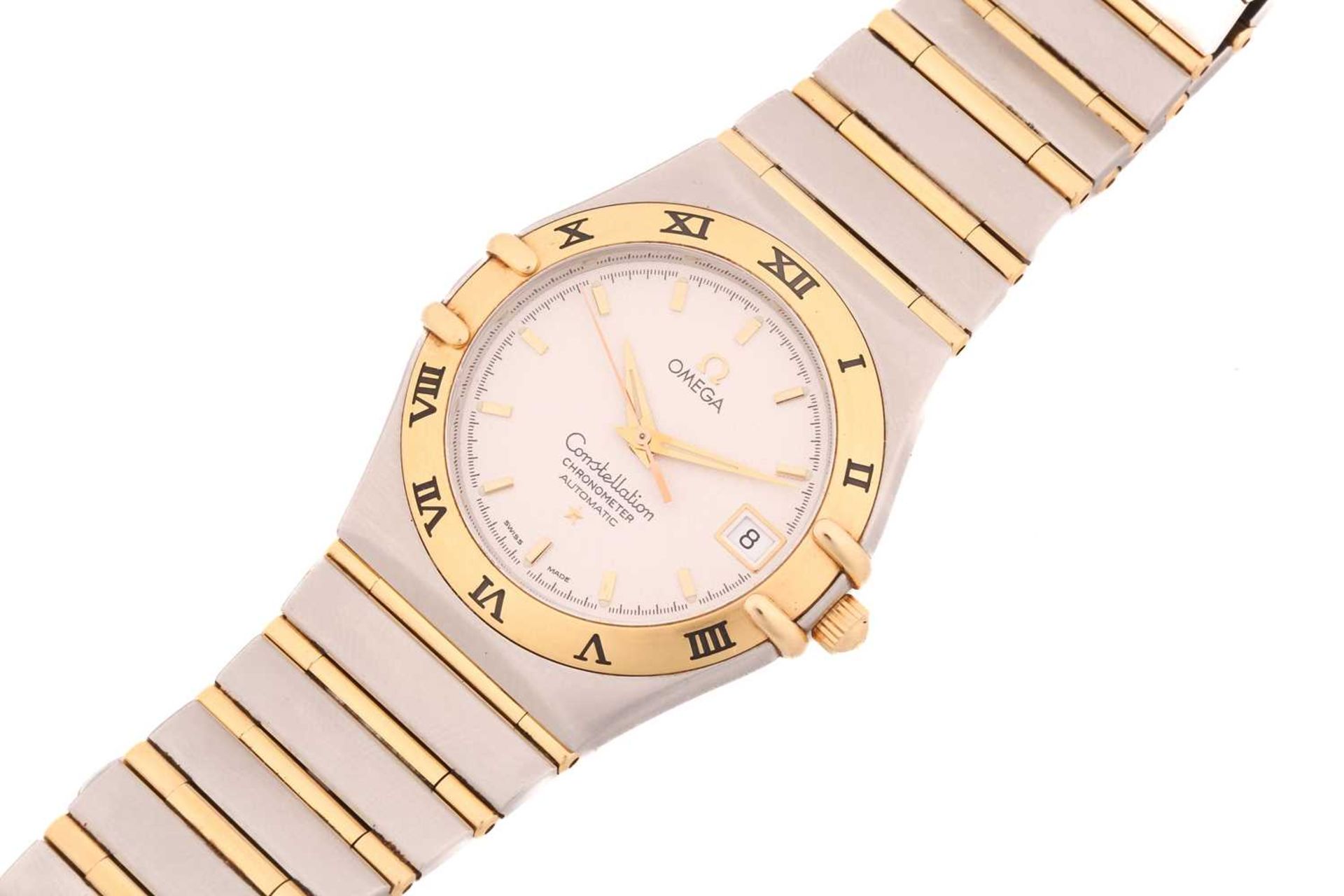 Omega. An Omega Constellation mixed metal, automatic chronometer; white dial with gold baton - Image 2 of 13