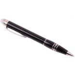 Montblanc - a StarWalker ballpoint pen, the twist-action black resign barrel with floating emblem