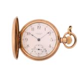 A Waltham Mass full hunter pocket watch, featuring an American-made keyless wound movement in a