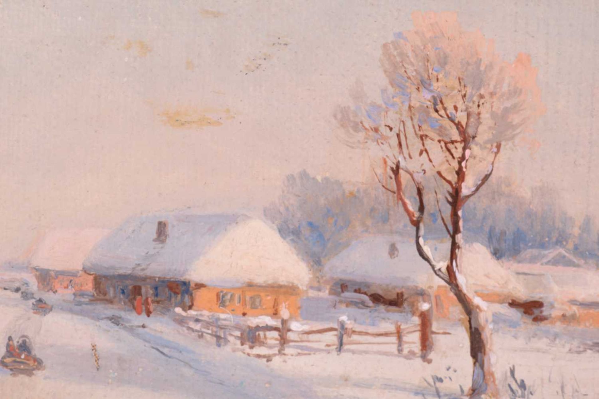 Fedor Vassilievich Belousov (1885 - 1939), A Winter Village Scene, signed and dated 1906, oil on - Image 10 of 12