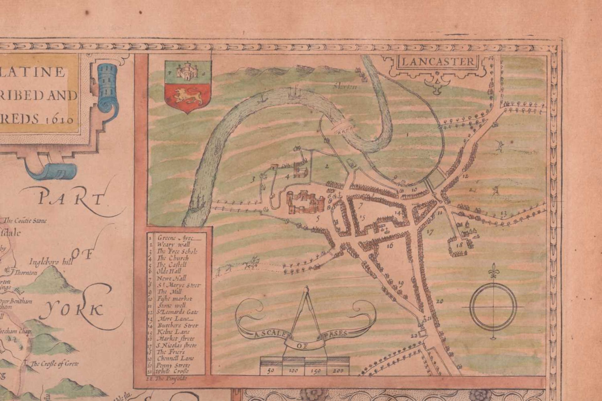 After John Speed, 'The Countie Palatine of Lancaster Described and Divided into Hundreds 1610', - Image 10 of 16