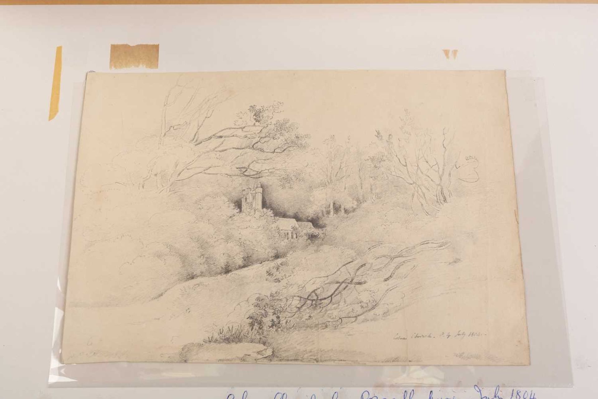 A folio of pencil works on paper by the Gurney family, some pupils of John Crome (1768-1821), - Image 4 of 20