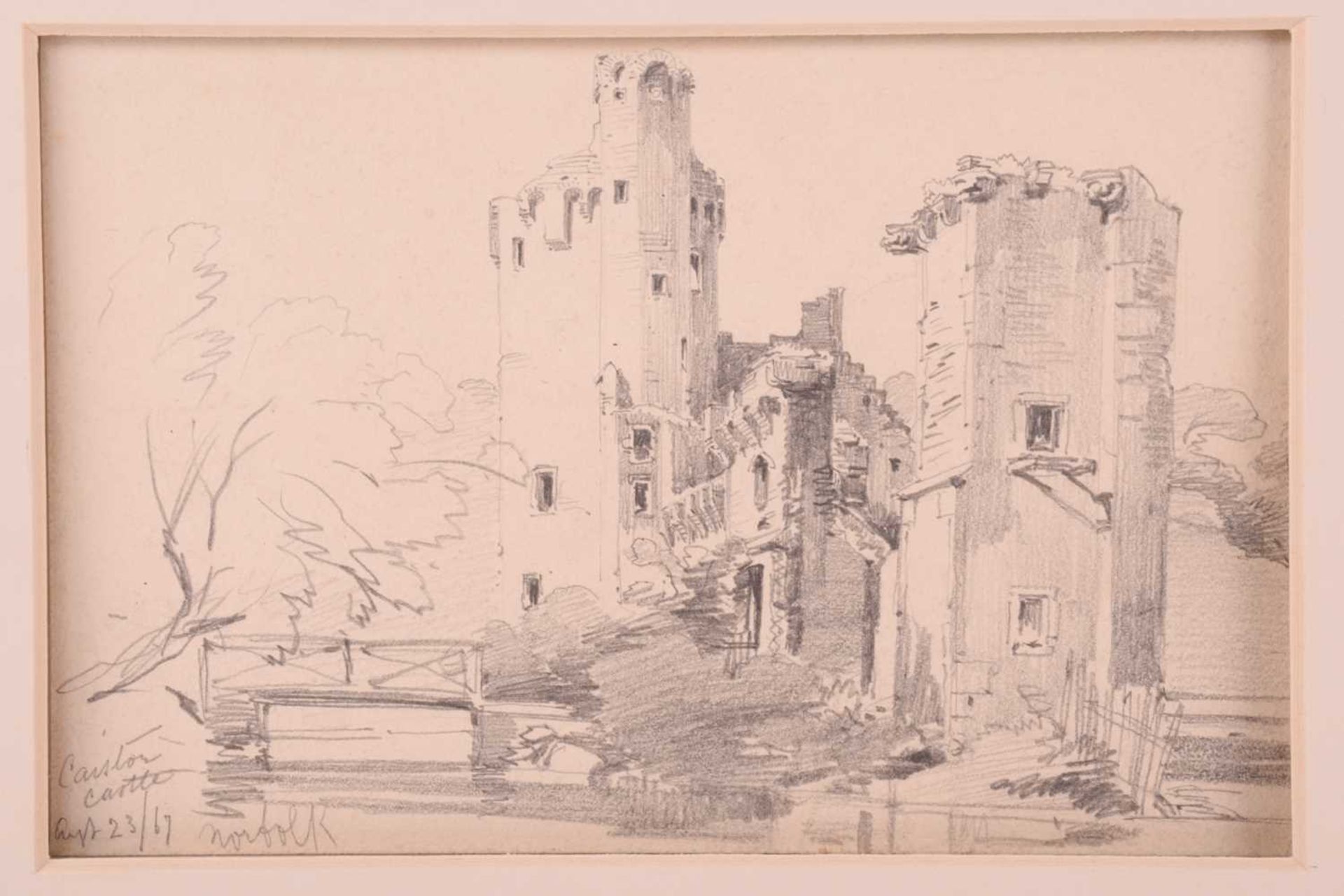 Attributed to John Sell Cotman (1782-1842), ''Old Abbey & River Scene', ink and wash on paper, 12. - Image 5 of 16