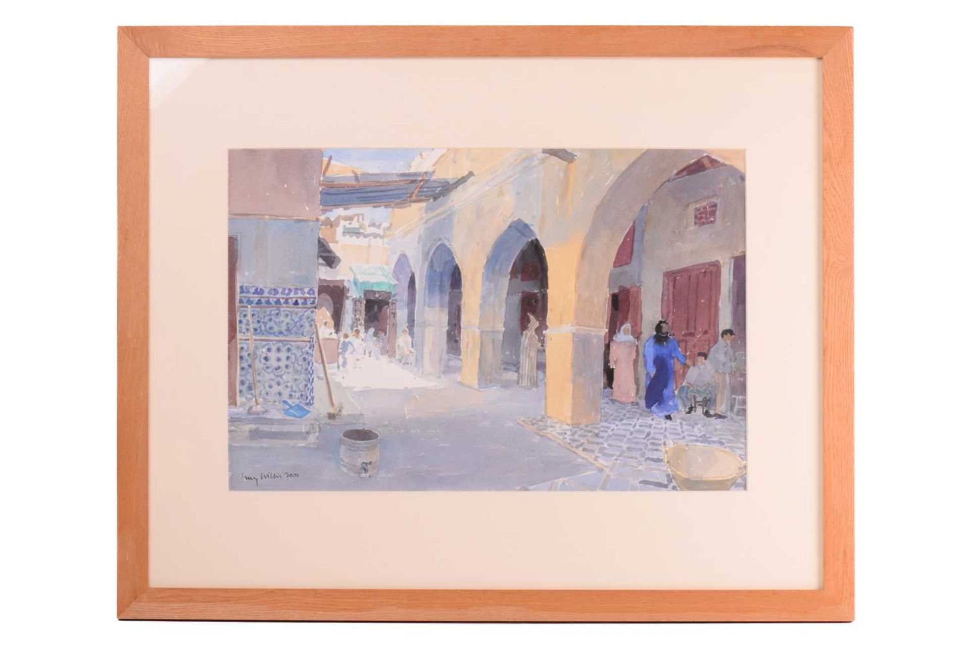 Lucy Willis (b.1954) British, ‘Arcade, Meknes’, watercolour, signed and dated 2000, 37 cm x 55.5