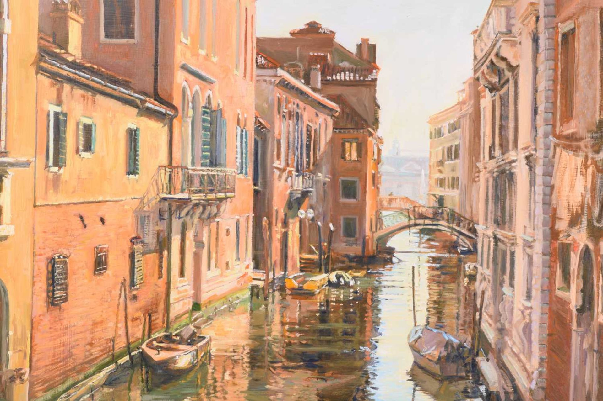 Margaret Glass (b.1950), Venetian Canal, initialled, oil on board, 54 x 74 cm, framed, frame 75.5 - Image 11 of 11