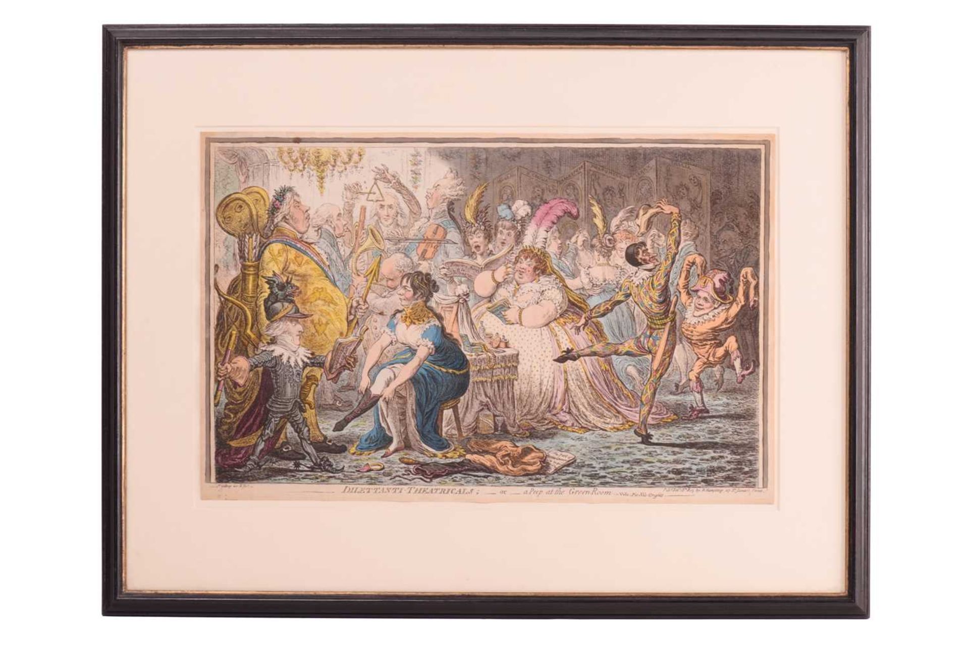 After James Gillray (1756-1815), 'Dilettanti Theatricals - or a Peep at the Green Room - Vide Pic- - Image 2 of 23