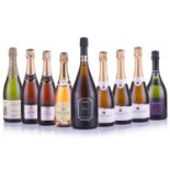 Nine mixed bottles comprising three Rathfinny Classic Cuvee Sussex Sparkling Wine, 2018, 750ml,