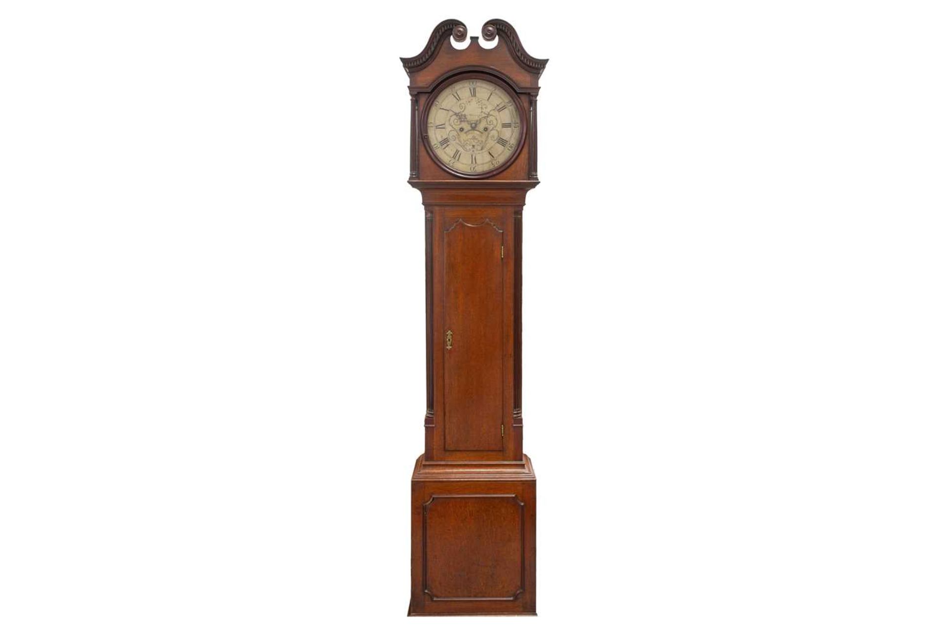 John Woolley Codnor (Derbyshire) a late 18th century 8-day longcase clock, with oak case, fitted