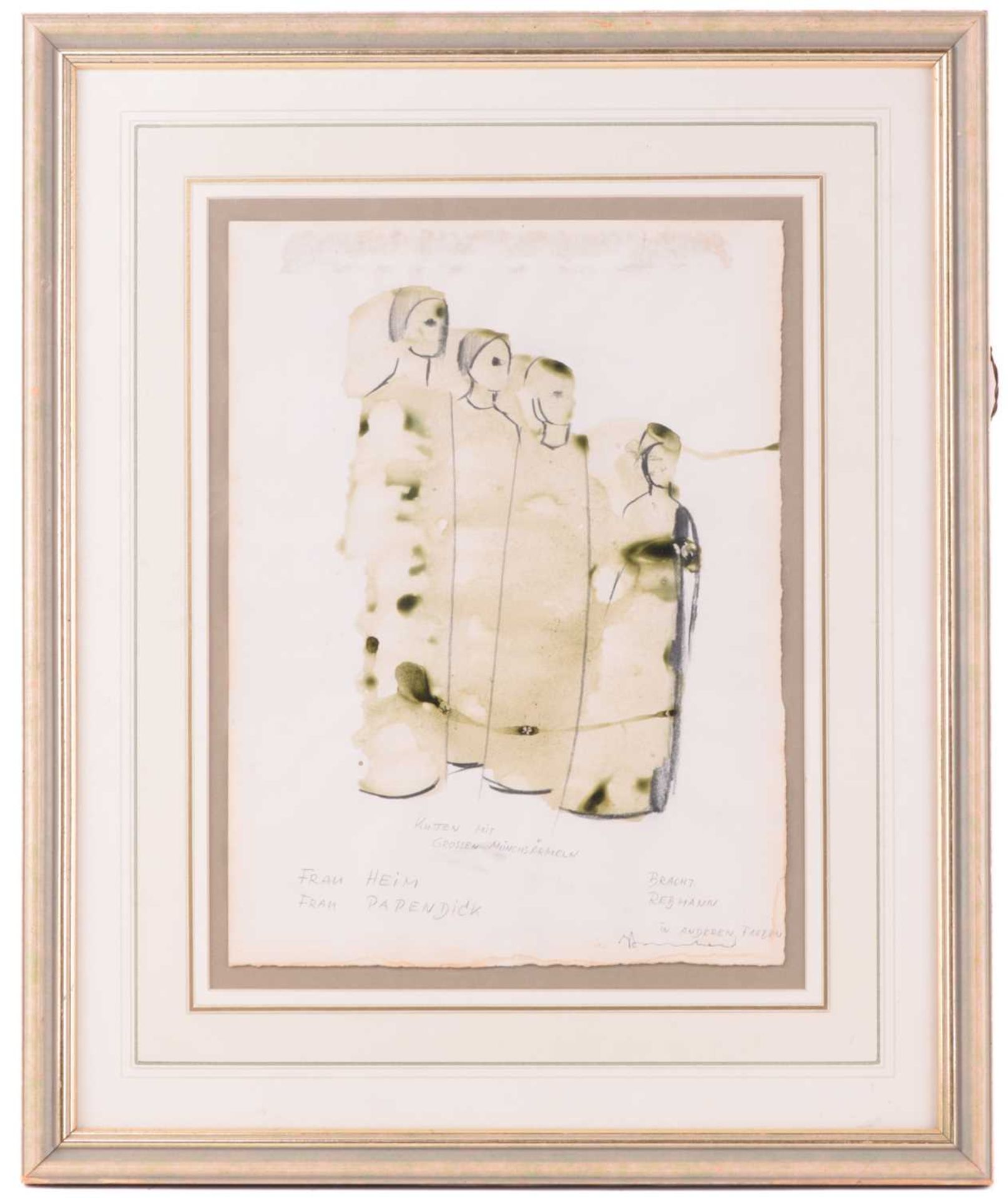 Yolanda Sonnabend (1935-2015), Costume drawing for Faure's Requiem for Stuttgart Ballet 1976, signed - Image 2 of 10