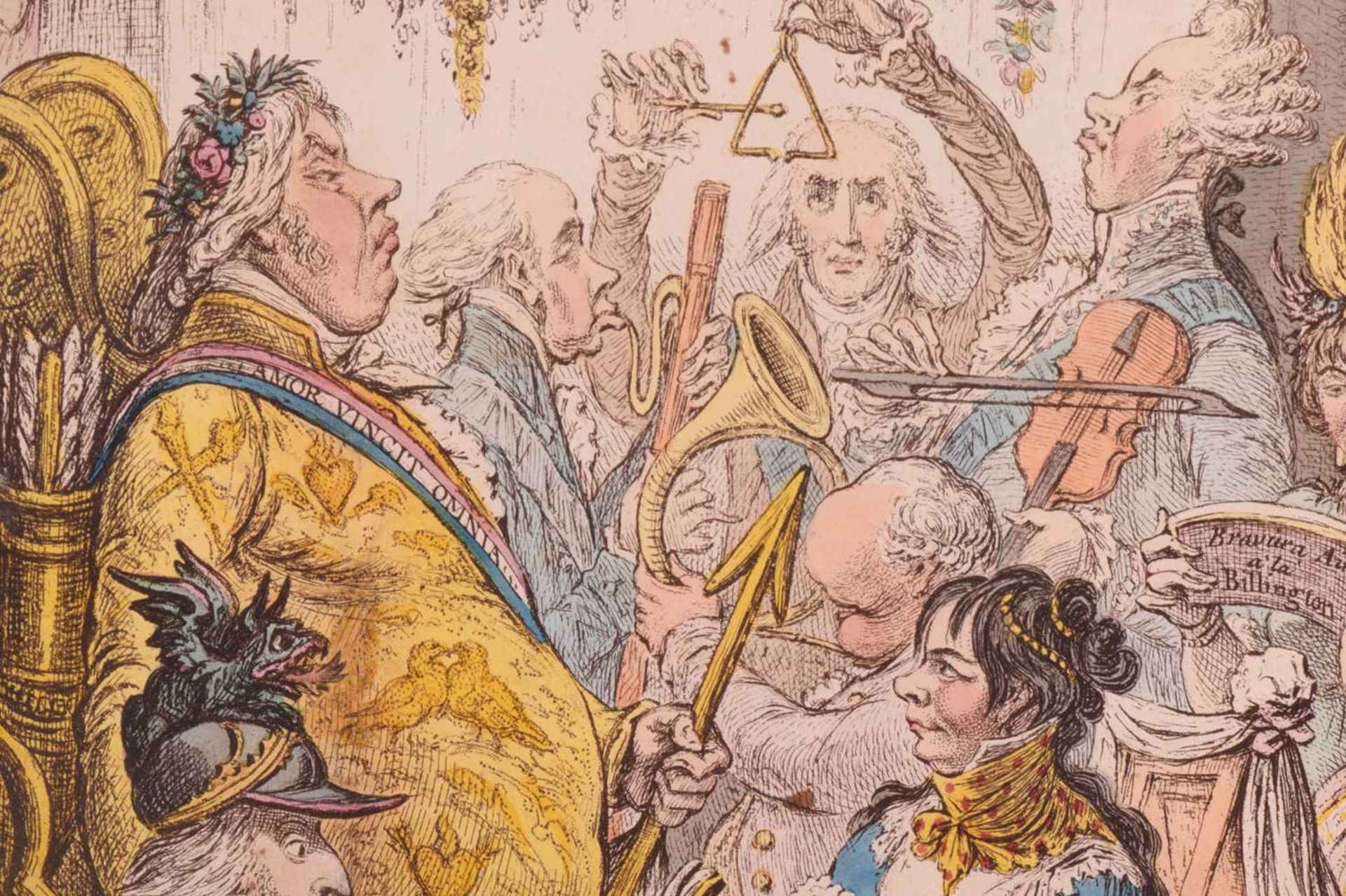 After James Gillray (1756-1815), 'Dilettanti Theatricals - or a Peep at the Green Room - Vide Pic- - Image 4 of 23