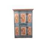 A Swiss Folk Art naive painted cupboard/hutch, early 20th century and later, fitted two cupboard