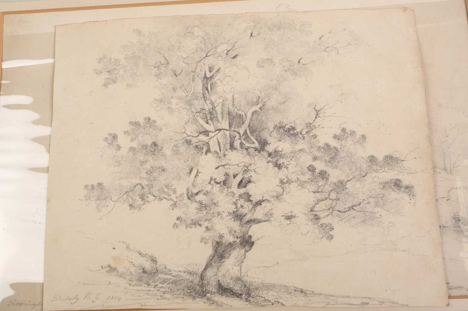 A folio of pencil works on paper by the Gurney family, some pupils of John Crome (1768-1821), - Image 2 of 20