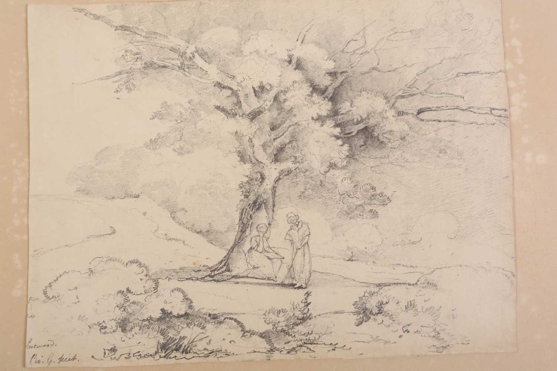 A folio of pencil works on paper by the Gurney family, some pupils of John Crome (1768-1821), - Image 8 of 20